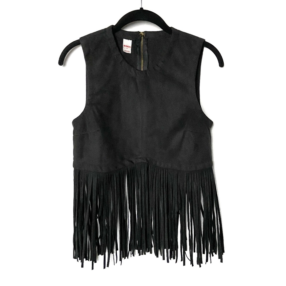 Black Fringe Boho Vest Size Medium *